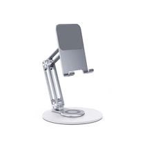 Microcase 360 Döner Başlıklı Kaymaz Pad'li Alüminyum Katlanabilir Masaüstü Telefon Standı Al5415 Uzay Grisi