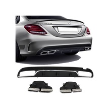 Mercedes C Serisi W205 C63 Arka Tampon Difüzörü Amg Uyumlu 2014-2019 Arası