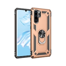 Huawei P30 Pro Kılıf Sofya Yüzüklü Standlı Zırhlı Silikon Kılıf