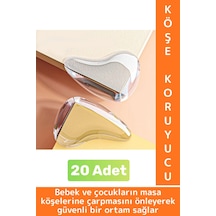 Pratik Çocuk Bebek Güvenlik Masa Komodin Mobilya Çarpma Önleyen Silikon Köşe Kenar Koruyucu 20 Adet Çok Renkli
