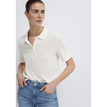 Mavi - Örme Ekru Polo Tişört. 1614311-70057