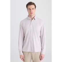 D'S Damat Ds Damat Slim Fit Vizon Çizgili Gömlek 5hc02ad07280m Çok Renkli