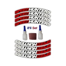 Speed Hunters 3d Otomobil Jant Lastik Yazısı Sticker Arma Şerit Motosiklet - 8'li Set
