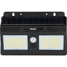 Philips BWS010 10W Solar Güneş Enerjili Duvar Aplik Beyaz Işık - Dış Mekan Sensörlü Aydınlatması Siyah