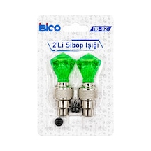2pcs Yeşil Elmas Kesim Prizma Model Sibop Işık Pilli Bisiklet - Motor - Araç Hareket Sensörlü İ18-021