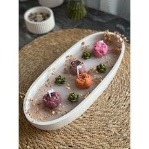 Kübra Design Candles Dekoratif Tabakta Mini Gül Bahçesi Mum