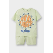 DeFacto Erkek Bebek 2'li Takım Baskılı Kısa Kollu Tişört Beli Lastikli Şort E6836A525SMGN721 DeFacto Erkek Bebek 2'li Takım Baskılı Kısa Kollu Tişört Beli Lastikli Şort E6836A525SMGN721