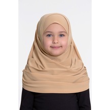 Hürrem Bone Sütlü Kahve Pratik Hazır Geçmeli Çocuk Tesettür Bone Sandy Kumaş Çok Renkli