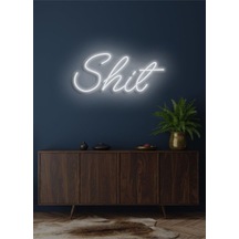 Shit Yazılı Neon Tabela Beyaz
