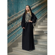 Crystalia Gold Night Elbise Siyah