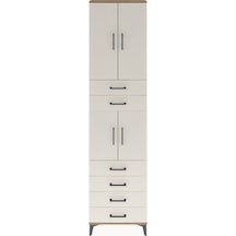 Arges Dolap 4 Raflı 6 Çekmeceli 4 Kapaklı 60x30x243 Çam-aytaşı Çam