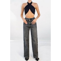 Lacarino 7850 Straıght Kadın Jean Pantolon Onyx Black