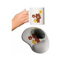 Tavşan Ayıcık Ördek 0032 Baskılı 0032 Baskılı Mouse Pad Kupa Mousepad