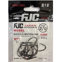 Fjc 4354 No:2/0 Hosoji Mutsu Black Nikel Olta İğnesi 11 Adet