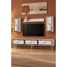 Tvr1816bg Pega Tv Ünitesi Takımı Beyaz-gold 180cm Beyaz - Altın
