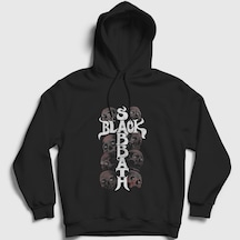 Presmono Unisex Skulls Black Sabbath Kapüşonlu Sweatshirt Siyah