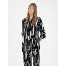 Pierre Cardin Kadın Siyah Gömlek Desenli 50284765-vr046 Siyah