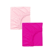2 Adet Pamuklu Ve Lastikli 60 X 120 Cm Penye Bebek Çarşaf-fuşya Pembe