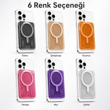Simli Magsafe Uyumlu Manyetik Kartlık Cüzdan, 2 Kart Kapasiteli Telefon Kartlığı, Güçlü Mıknatıslı İnce Kart Tutucu Şeffaf