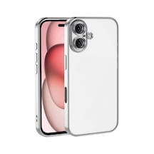 Apple Uyumlu iPhone 17 Uyumlu Lensli Silikon - Gümüş