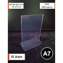 10 Ad Pvc A7 Etiketlik İsimlik Çift Yön Dik Ayaklı Şeffaf Föylük