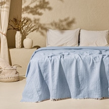 Soft Milva Çift Kişilik Çok Amaçlı Örtü - Mavi - 200x230 Cm Renkli
