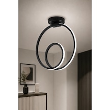 Ovira Led Plafonyer Avize Beyaz Işık Siyah