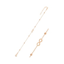 Gümüş Rose Top Top Zincirli Sonsuzluk Bileklik