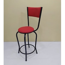 Sandalye Bar Tipi Yüksek Model Kırmızı 4Adet Metal Çelik Nike