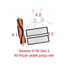 Dreame Uyumlu Uyumlue D10+ Plus Gen 2 Robot Süpürge Kıl Fırça Yedek Parça Seti