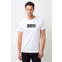 Shvdyxv Logo Baskılı Beyaz Erkek Tshirt Shvdyxv Logo Baskılı Beyaz Erkek Tshirt