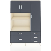 Hyperion Dolap 7 Raflı 5 Çekmeceli 3 Kapaklı 132x44x195 Aytaşı-antrasit/antrasit Antrasıt/antrasıt