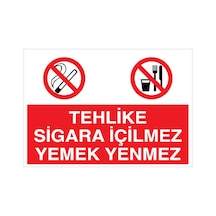 Tehlike Sigara İçilmezyemek Yenmez Uyarı Tabelası - 35x50 Alüminyum Kompozit Panel - Sig8