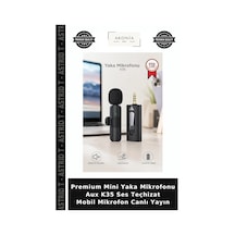 Premium Mini Yaka Mikrofonu Aux K35 Ses Teçhizat Mobil Mikrofon Canlı Yayın