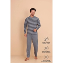 Redline Hunt Regular Erkek Uzun Kol Pijama Takımı Açık Gri
