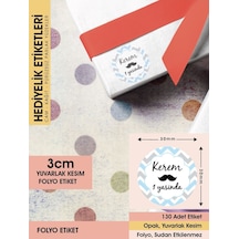 Erkek Bebek Doğum Günü Etiketi, 3 Cm - 130 Adet Folyo Sticker Renkli
