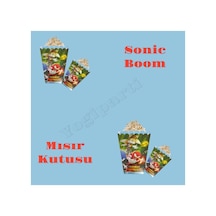 Sonic Boom Baskılı Mısır Kutusu 8 Li Parti Malzemeleri Renkli Tüm Yaşlar