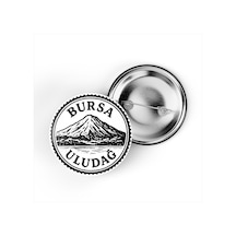 5 Adet İğneli Çanta Rozeti - Uludağ - Bursa - 44 MM Çok Renkli