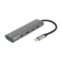 Daytona Fc25 5'li Usb Type-c Docking Station Giriş:usb Tip-c Çıkış:3 Tip-c+usb3.0+pd
