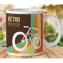 1-080 Retro Bıcycle İki Tarafı Baskılı Kupa Bardak.jpg