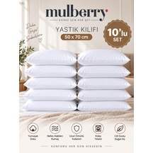 10'lu Yastık Kılıfı 50x70 Cm Beyaz Premium Kalite Yastık Kılıfı Seti