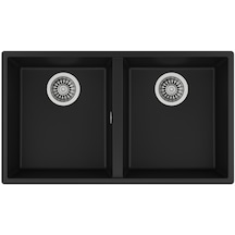 Teka Square 760 Tg Çift Hazneli Tezgahaltı Tegranite Eviye - Siyah - 115260024