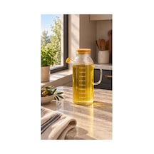 1 Litre Borosilikat Cam Yağdanlık Şeffaf - 939516626 Şeffaf