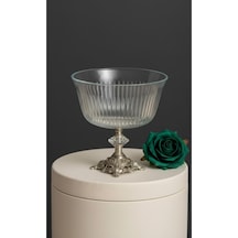 Çnr Home Collection Metal Ayakli Gold Detayli Büyük Boy Kase - Sunum - Servis - Salata Kasesi 66585 Gümüş