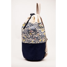 Fabric Craft Bag Sırt Çantası Büyük Boy Unisex Duck Kumaş Günlük Spor Seyahat Çantası Lacivert - Krem