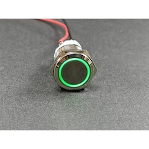 16 Mm Yaylı - Işıklı Buton (Metalik) Yeşil