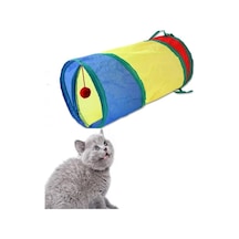 Tineke 50 Cm Düz Kedi Tüneli Katlanır Gökkuşağı Kedi Oyuncağı Kedi Köpek Oyun Tüneli