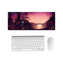 El-boyalı Fantazi Desenli Mouse Pad, Boyut: 300 X 800 X 3mm Dikiş 3 Rüya Manzarası