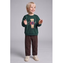 Defacto Ayı Baskılı Sweatshirt Ve Eşofman Altı 2li Takım Erkek Bebek I3308a526wngn536 Yeşil-gn536