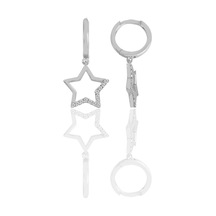 Gümüş Rodyumlu Zirkon Taşlı Yıldız Küpe N11.47661